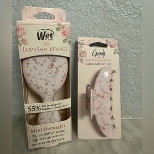 Love shack fancy hair brush and clip